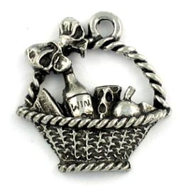 Fruit Basket Charm (±18mm L x 20mm W x 5mm D;  Hole -2mm-;  2D)