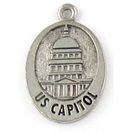 USA Capitol Building Charm (±15mm L x 24mm W x 2mm D;  Hole -1mm-;  1D)  *