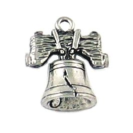 Liberty Bell Charm (±14mm L x 16mm W x 8mm D;  Hole -1mm-;  3D)    *