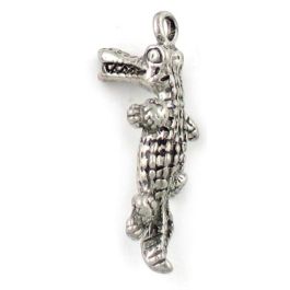 Alligator Charm (±14mm L x 33mm W x 12mm D;  Hole -2.5mm-;  3D)   *