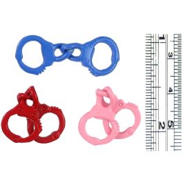 Assorted Colors Epoxy Enameled Handcuff Charms (±29mm L x 12mm W x 3mm D;  Hole -3mm-;  3D)