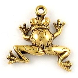 Frog Charm (±21x20x5mm; Hole -2mm-; 2D Hollow Bottom)