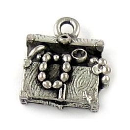 Treasure Chest Charm (±13x14x8mm; -1mm-;3D)   *