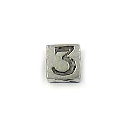 Number 3 - 5.5mm Cube Bead, 3mm Hole.  *