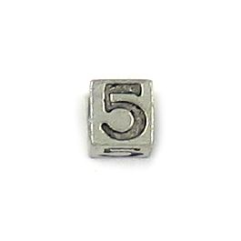 Number 5 - 5.5mm Cube Bead, 3mm Hole.  *