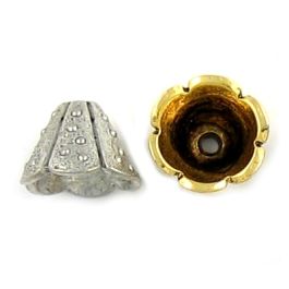 Bead Cap Cone With Dotted Design (±9mm L x 13mm W x 13mm D;  Hole -2 and 10mm-;  3D)