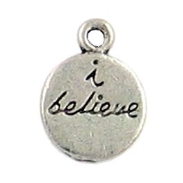 "I Believe" Charm (±13x17x2mm; - 1D)   *