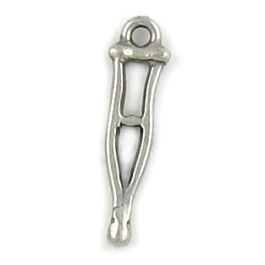 Crutch Charm (±6mm L x 23mm W x 1mm D;  Hole -1mm-;  3D)  