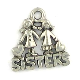 Sisters Charm (±16x17x1.5mm; Ring Hole -2mm-; 1D)  *