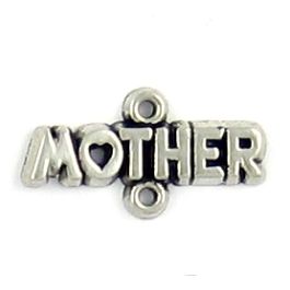 Mother Connector Charm (±20mm L x 11mm W x 2mm D;  Hole -1.5mm-;  1D)