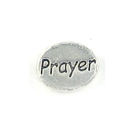 Oval Prayer Word Bead (±11mm L x 9mm W x 3mm D;  Hole -1.5mm-;  2D)