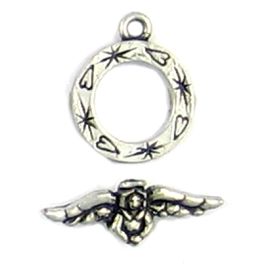 Angel Toggle (Ring ±16mm x 20mm x 2mm, Bar ±24mm L x 9mm W x 5mm D;  Ring Hole -2mm-;  1D)