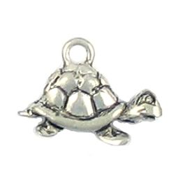 Turtle Charm (±4mm L x 12mm W x 17mm D;  Hole -1.5mm-;  3D)