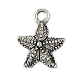 Small Star Fish Charm (±12.5mm L x 16mm W x 4mm D;  Hole -2mm-;  3D)   *