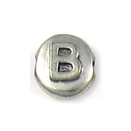 Alphabet Disc Bead Letter B (±11mm L x 11mm W x 6mm D;  Hole -2.5mm-;  2D)  *