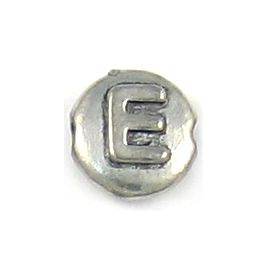Alphabet Disc Bead Letter E (±11mm L x 11mm W x 6mm D;  Hole -2.5mm-;  2D)