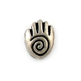 Hand with Spiral Design Bead (±8mm L x 11mm W x 5mm D;  Hole -2mm-;  3D)