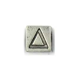 Greek Alphabet Delta 7mm Cube Bead, 4mm Hole   *