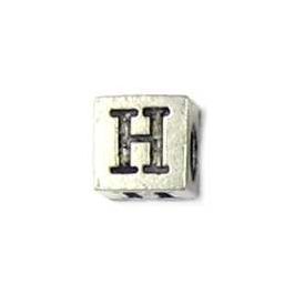 H Alpha - Greek Eta 7mm Cube Bead, 4mm Hole  *