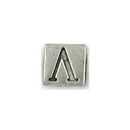 Greek Alphabet Lambda 7mm Cube Bead, 4mm Hole  *