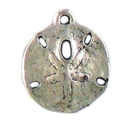 Sand Dollar Charms (±16mm D x 19mm W x 2mm L; Ring Hole -1mm-; 3D)   *