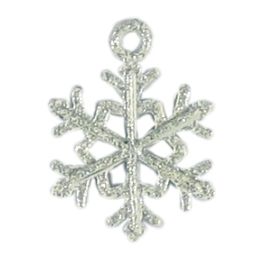White Snowflake Charm With Epoxy Enamel Glitter (±2mm L x 21mm W x 15mm D;  Hole -2mm-;  3D)