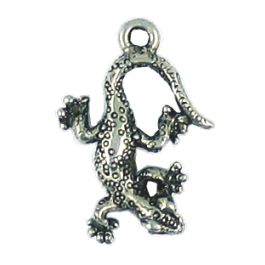 Gecko Lizard Charms (±4mm L x 22mm W x 16mm D;  Hole -2mm-;  3D)   *