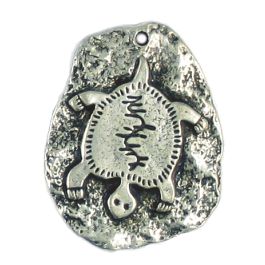 Turtle Petroglyph Pendant (±2mm L x 33mm W x 27mm D;  Hole -2mm-;  1D)