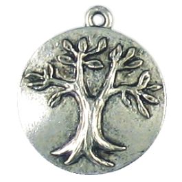 Embossed Tree Of Life Pendant (±3mm L x 22mm W x 20mm D;  Hole -1.5mm-;  1D)