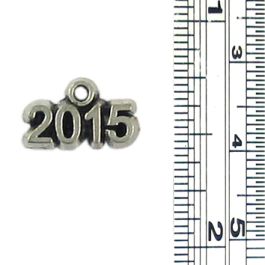 2015 Year Charm (±2mm L x 8mm W x 14mm D;  Hole -1.5mm-;  1D)