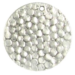 Hammered Round Disc Pendant (±25mm L x 25mm W x 2mm D;  Hole -1.5mm-;  2D)  *