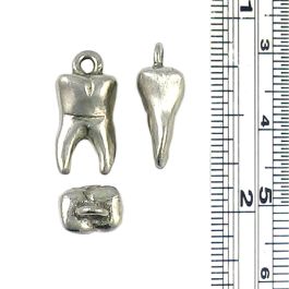 Tooth Charm (±6x16x8mm; Hole -2mm-; 3D)   *