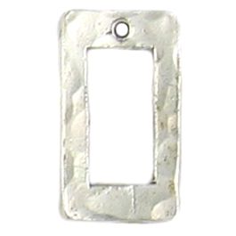 Rectangle Hammered Connector Pendant (±13.5mm L x 24.5mm W x 1mm D;  Hole -1.5mm-;  2D)  *