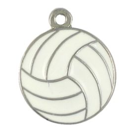 Epoxy Enameled Volleyball Pendant (±18mm L x 21mm W x 3mm D;  Hole -1.5mm-;  1D)