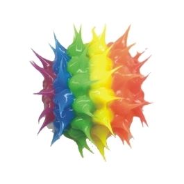 Rainbow Spike Rubber Beads - 100 / Bag   *