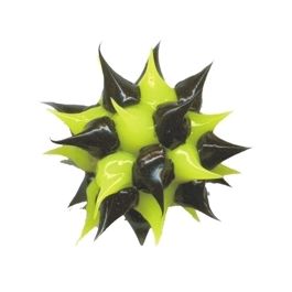 Lime Green and Black Spike Rubber Beads - 100 / Bag   *