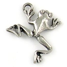 Tree Frog Charm (±18.5mm L x 23.5mm W x 2.5mm D;  Hole -1.5mm-;  3D)   *