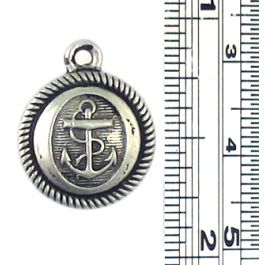 Anchor on Round Disc Charm (±3x18x15mm; -1.8mm-;2D)  *