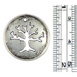 Tree Of Life Pierced Disc Charm (±2mm L x 20mm W x 20mm D;  Hole -1.5mm-;  1D)
