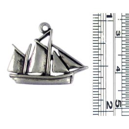 Sail Boat Charm(±3x17x22mm; -1.5mm-;2D)   *