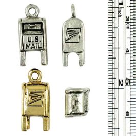 U.S. Mail Drop Box Charm (±7mm L x 20mm W x 9mm D;  Hole -2mm-;  3D)  *