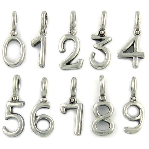 Wholesale Complete Hanging Number 0-9 Charm Pendant Set