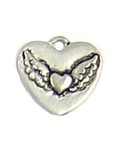 Wholesale Winged Heart Charms.