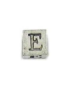 Letter E Greek Epsilon Cube Bead