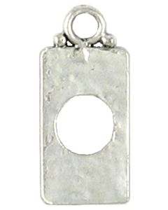 Rectangle Hammered Pendant (±12x28.5x1mm; - 2D)