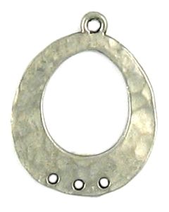 Oval Pendant With Three Holes (±21x27x2mm; -2mm-;2D)