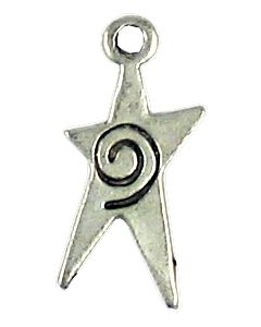 Wholesale Pewter Star With Spiral Charms.