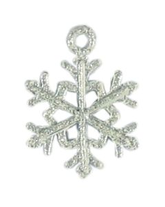 Wholesale Snowflake Charm With White Enamel and Glitter 