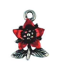 Red Epoxy Enamel Flower (±3x18x13mm; -2mm-;1D)