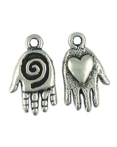 Wholesale Hand With Spiral And Heart Charms.